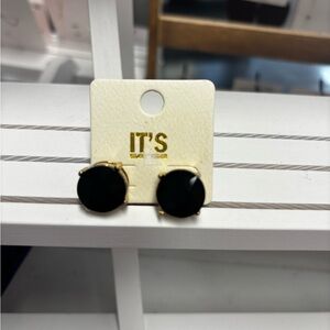 Black and Gold Stud Earrings